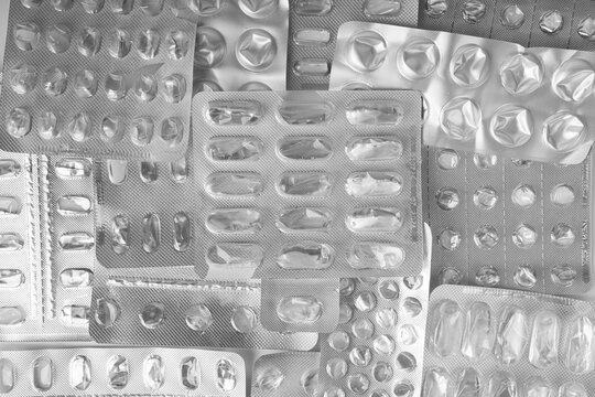 Empty medicine blister, used pill pack