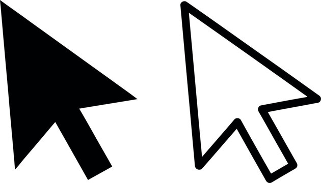 Silhouette of computer mouse cursors isolated on transparent background