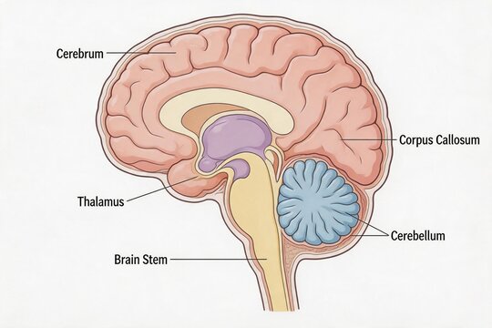 Human brain anatomy diagram