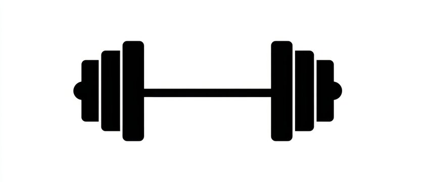 Minimalist barbell illustration for weightlifting and gym workouts with strength training exercise equipment bodybuilding performance silhouette isolated background powerlifting gymnasium