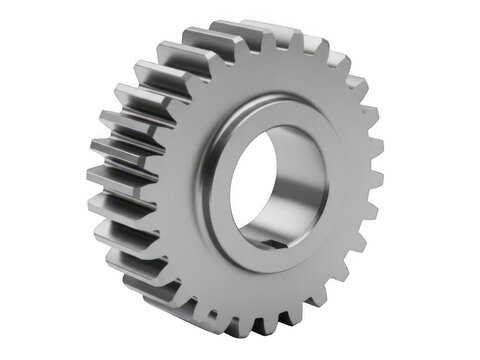 Gray metal gear with teeth isolated on plain background isolated transparent background Png.