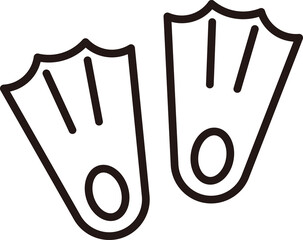 Diving Flippers Line Icon Isolated on Transparent Background © 현구 강