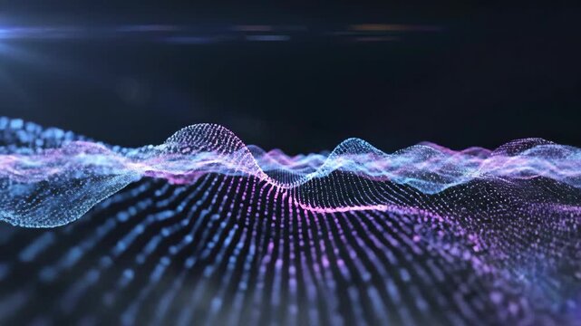 Digital wave pattern technology background.