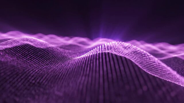 Purple Waveform Graphic Technology Background.