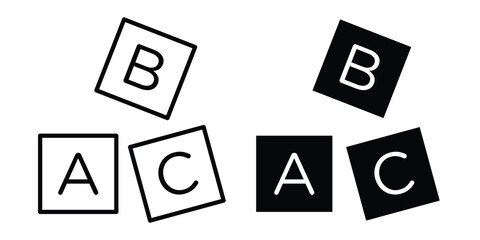 Abc icon collection in black vectors. Eps10 icons © Win