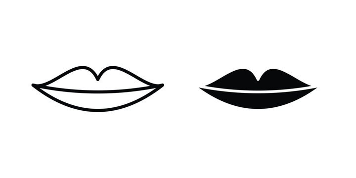 Big lips icon collection in black vectors. Eps10 icons