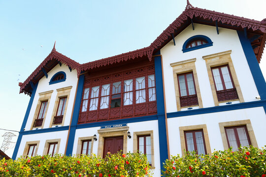 Majestic house Indian style that belonged to the Severo Ochoa family in Luarca, Asturias, Spain