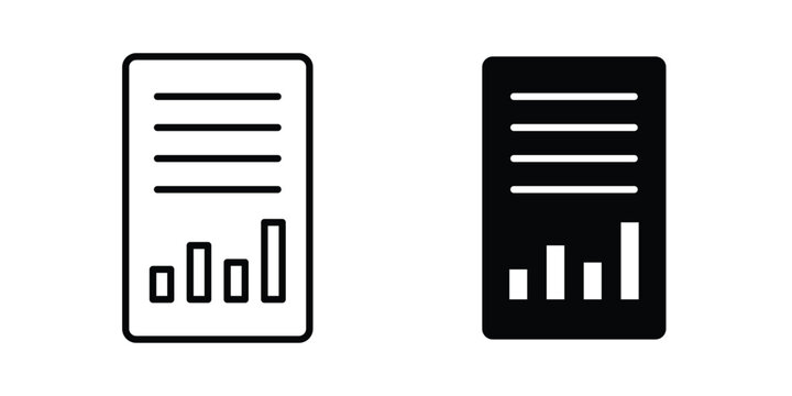 Business report icon collection in black vectors. Eps10 icons