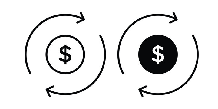 Cashback icon collection in black vectors. Eps10 icons