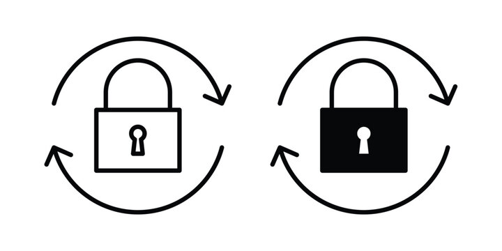 Change Password icon collection in black vectors. Eps10 icons