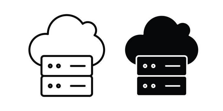 Cloud server icon collection in black vectors. Eps10 icons
