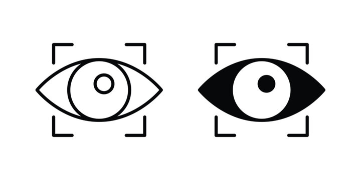 Eye tracking icon collection in black vectors. Eps10 icons