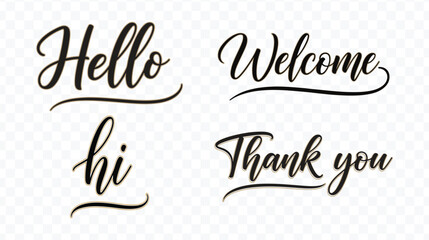 Elegant greeting phrases in cursive script © SilhouetteNest
