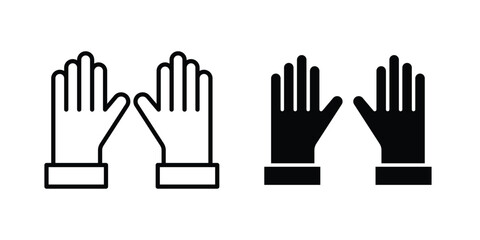 Fototapeta premium Gloves icon collection in black vectors. Eps10 icons