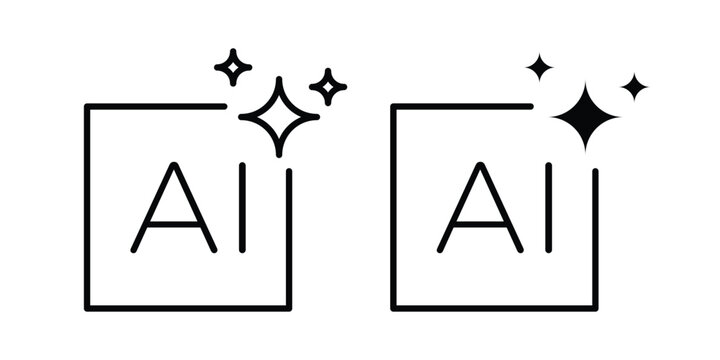 Generative Ai icon collection in black vectors. Eps10 icons