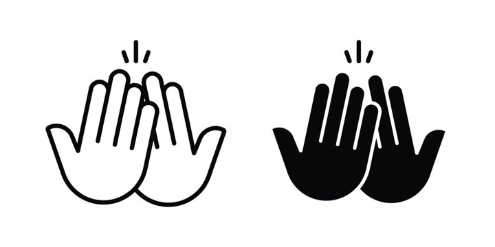 High Five icon collection in black vectors. Eps10 icons