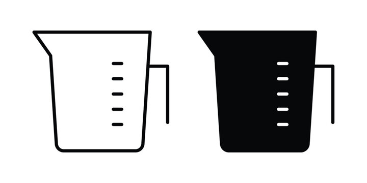 Measuring cup icon collection in black vectors. Eps10 icons