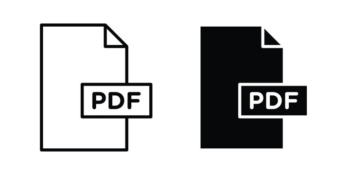 PDF file icon collection in black vectors. Eps10 icons