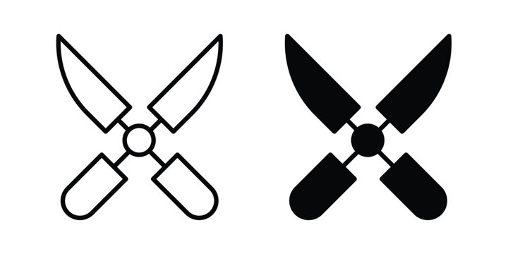 Pruning shears icon collection in black vectors. Eps10 icons