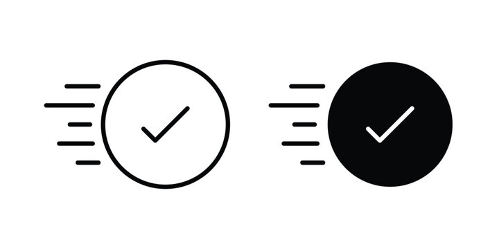 Quick approval icon collection in black vectors. Eps10 icons