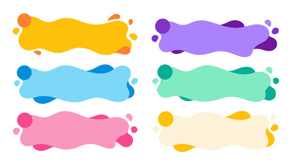 Obraz premium Set of colorful abstract liquid banner shapes on white