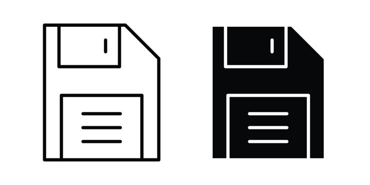 Save file icon collection in black vectors. Eps10 icons