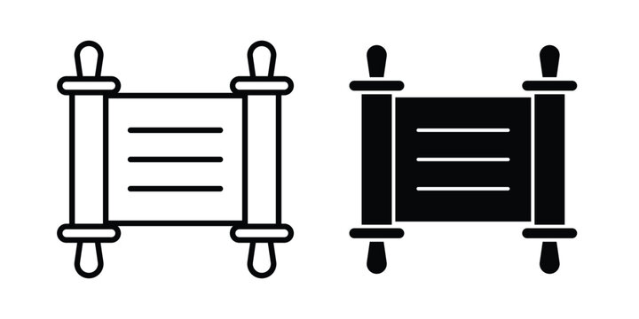Scrolls icon collection in black vectors. Eps10 icons