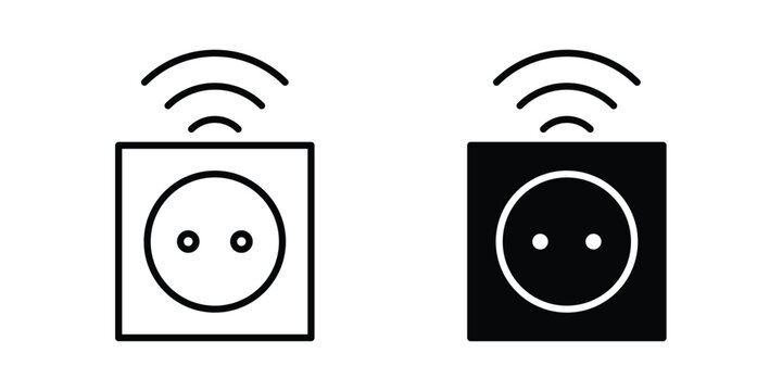 smart Plug icon collection in black vectors. Eps10 icons