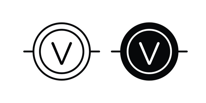 Voltmeter icon collection in black vectors. Eps10 icons
