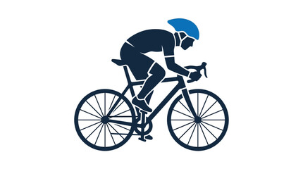 Naklejka premium Professional cyclist riding a road bike in this minimalist flat vector graphic design illustration style