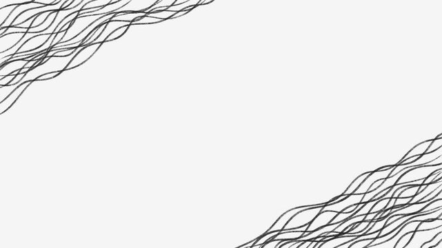 Hand-drawn boiling line animation forming an abstract wavy border on a white background. Seamless loop of textured black pencil sketches with a organic, jittery motion. Ideal for minimalist video