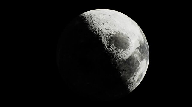 A stunning view of a waxing crescent moon hangs in the night sky, casting a soft glow. The craters and shadows reveal its textured surface, inviting wonder and admiration. Stars twinkle nearby.
