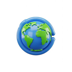Fototapeta premium 3D globe held by blue hands on black background