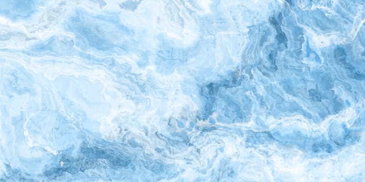 A cool, icy abstract texture featuring swirling patterns of light and deep blue, creating a sense of frost and winter chill.