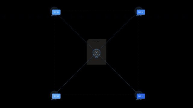 Central server hub, interconnected network nodes, client terminals, data exchange system, suitable for tech, it, networking concepts visuals.