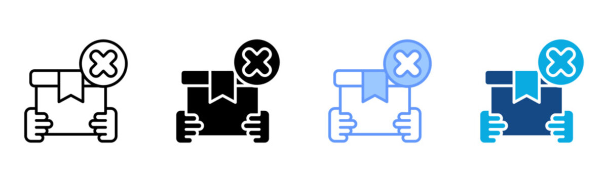 Reject Icon Multiple Style Vector Illustration