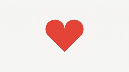 Obraz premium Minimalist 2D icon of a red heart on a white background, symbolizing love, projects/369998232293