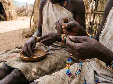Hadzabe tribe lifestyle hunters gatherers showcasing traditional indigenous culture ancestral survival skills and daily life near Lake Eyasi in Tanzania