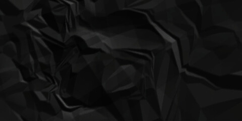 Obraz premium Black crumpled paper texture. Black wrinkled paper texture. Black crumpled and top view textures can be used for background of text or any contents.