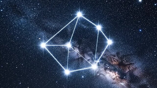 Stunning Constellation Illuminates the Dark Night Sky with Brilliant Stars.