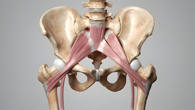 Dorsal hip ligaments diagram with iliofemoral, ischiofemoral, and zona orbicularis in aligned layers