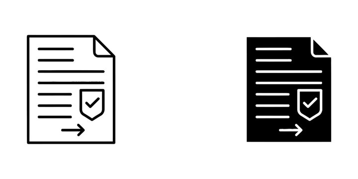 Secure document and file export icons with document security protected