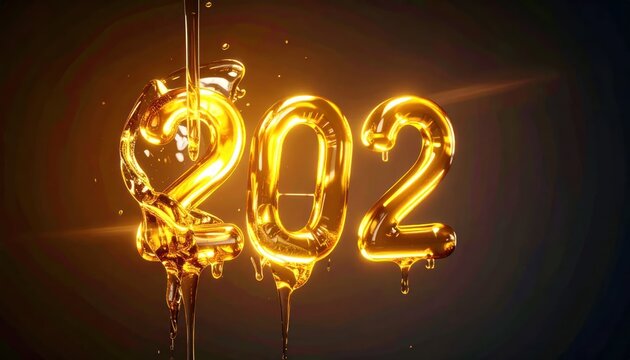 Golden Balloons Forming the Number 202 in a Festive Celebration.