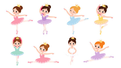 Cute ballerina girls in colorful tutu dresses set © Alan