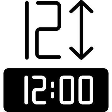 Large Numbers Alarm Clock with Big Easy Read Digits Flat Icon