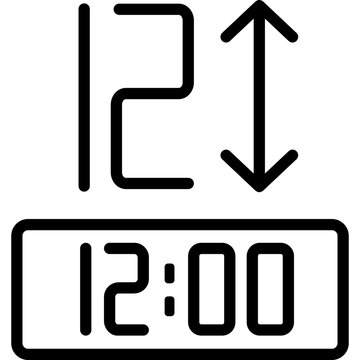 Large Numbers Alarm Clock with Big Easy Read Digits Line Icon