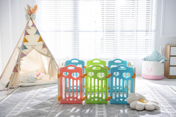 Beautiful playpen and wigwam in child's room © New Africa
