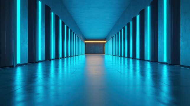 Server A futuristic server farm operating with AI driven automation.