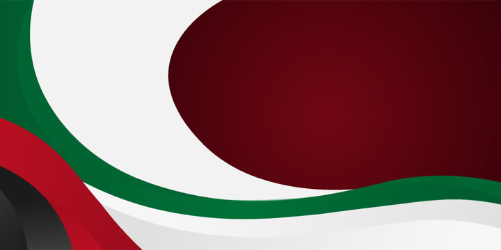 Kuwait National Day 25th February with flag wave background