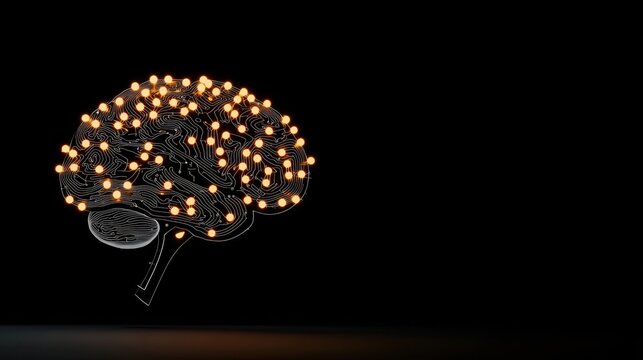 Program Conceptual image of a digital brain running an advanced AI software program.